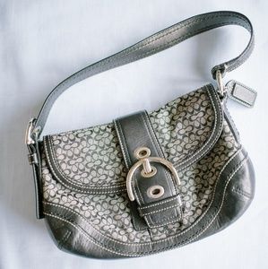 Coach black purse with leather accents